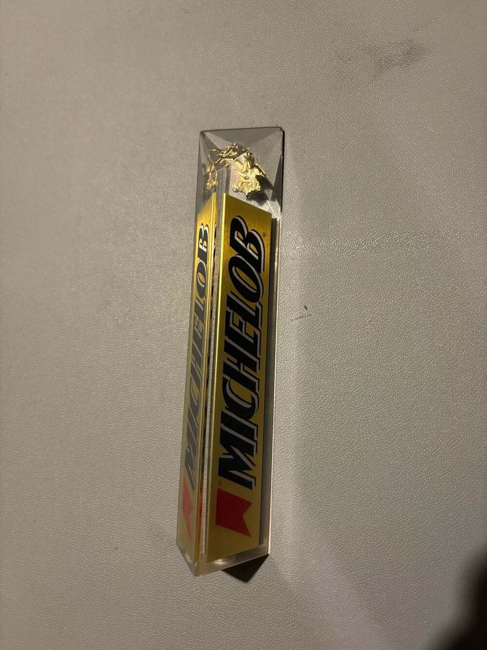 Vintage Michelob Light Beer Tap Handle, Clear Acrylic Prism 3 Sided